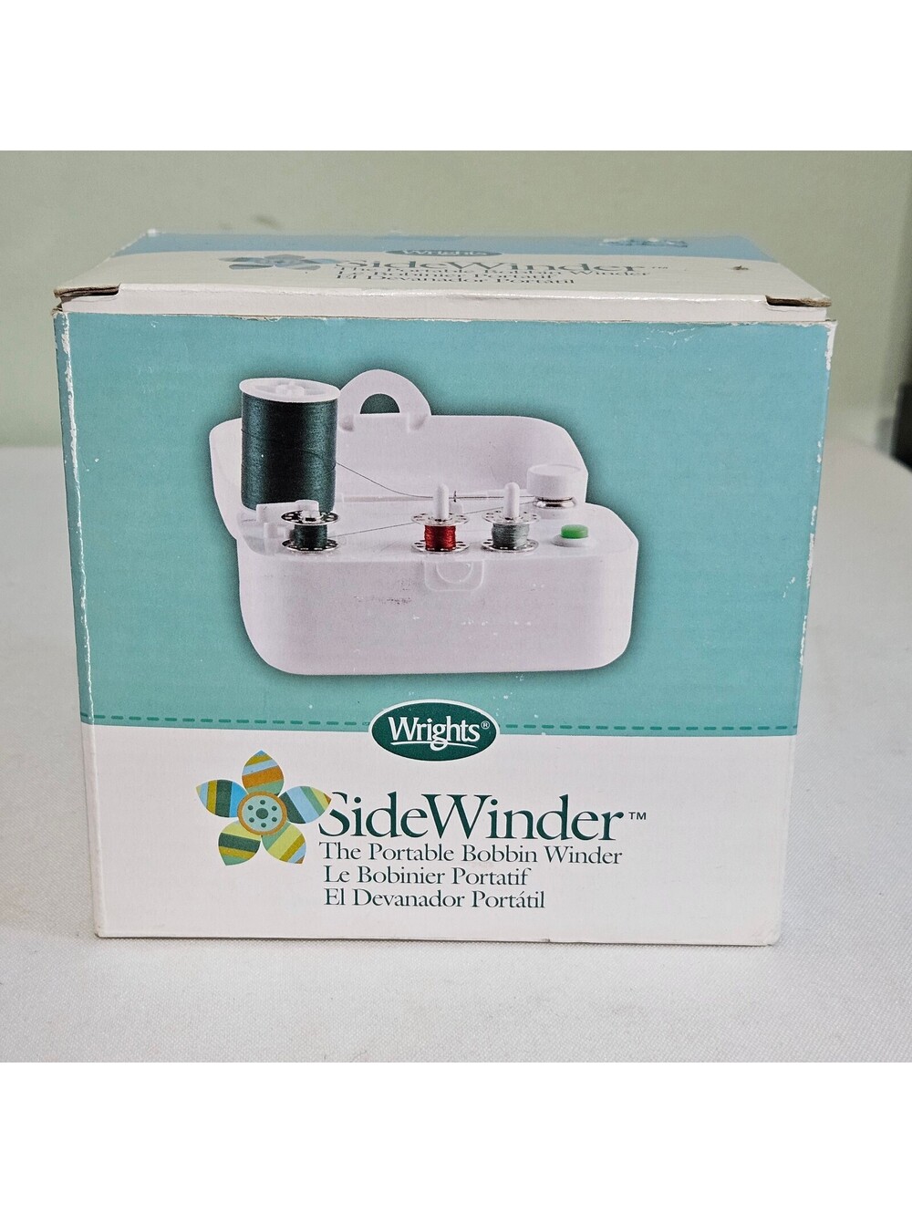 Wrights SideWinder Portable Bobbin Winder White Compact Sewing Accessory